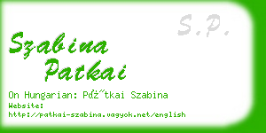 szabina patkai business card